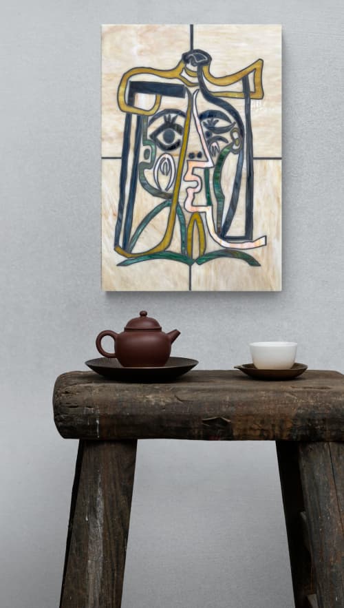 TETE DE FEMME - HAND MADE GLASS MOSAIC ARTWORK | Art & Wall Decor by artisticmosaicdesigns. Item made of glass works with art deco style