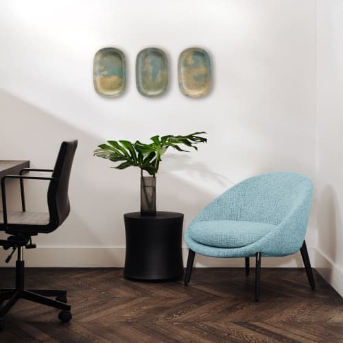 Wall Art Plates Installation: Window Seat | Wall Sculpture in Wall Hangings by Studio DeSimoneWayland. Item composed of canvas and ceramic in boho or contemporary style