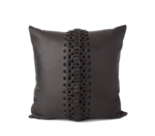 Vertebrae Pillow | Pillows by Moses Nadel. Item made of fabric with leather