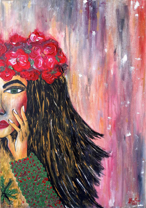 Looking for the summer | Oil And Acrylic Painting in Paintings by Elena Parau. Item made of canvas works with contemporary & country & farmhouse style