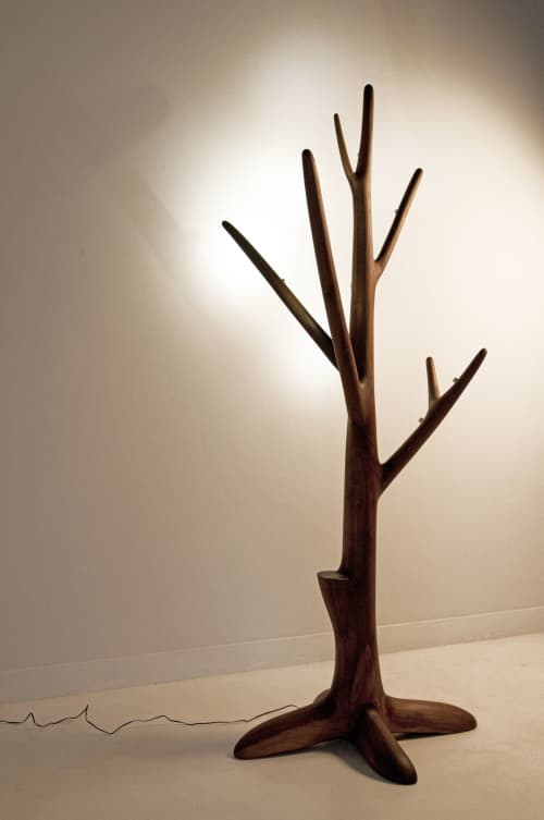 TREE LIGHT | Sculptures by In Element Designs. Item made of walnut