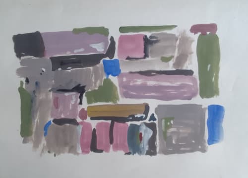 Blue & me | Watercolor Painting in Paintings by Arttake. Item composed of paper compatible with contemporary and industrial style