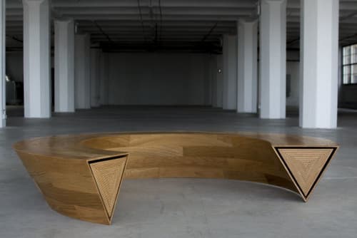 Round and Round Circular bench with hidden drawer | Benches & Ottomans by Makingworks. Item made of wood