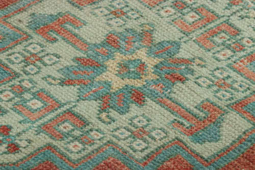 Vintage Turkish Rug in Red with Blue and White Floral | Area Rug in Rugs by Rug and Kilim