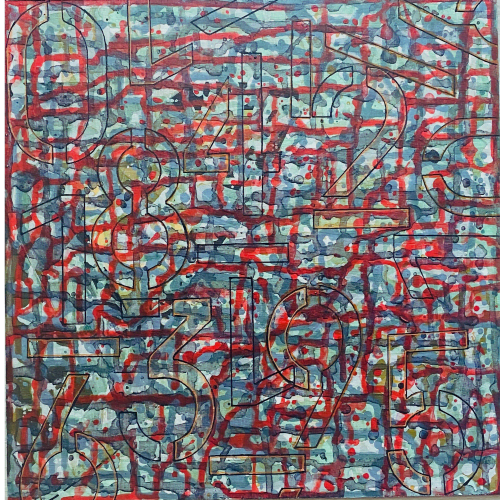it's a numbers game | Oil And Acrylic Painting in Paintings by Jill Laine Art + Designs. Item composed of synthetic