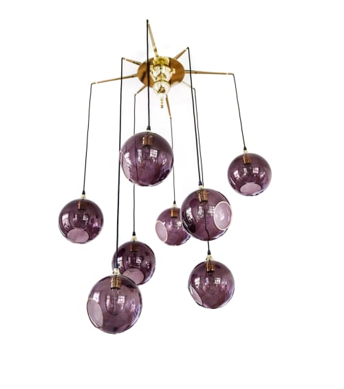 Flash Your Lamps Chandelier Light | Chandeliers by Marie Burgos Design and Collection. Item made of brass & glass