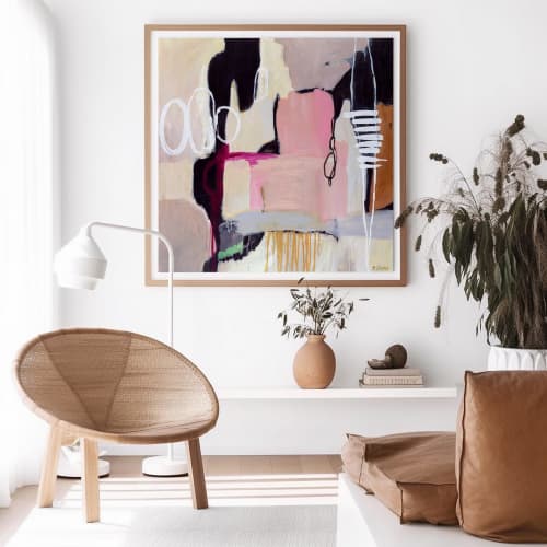 'Glissade' abstract painting by Sarina Diakos | Oil And Acrylic Painting in Paintings by Sarina Diakos Art. Item made of canvas with paper works with minimalism & mid century modern style