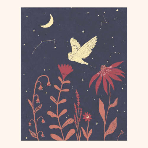 Night Owl | Prints by Elana Gabrielle. Item made of paper