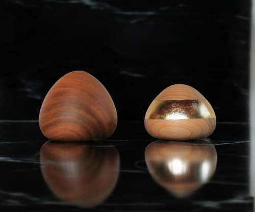 Handcrafted Cherry Wood Salt & Pepper Shaker | Placemat in Tableware by Holzkunst Samuel Meisinger. Item composed of wood in minimalism or contemporary style