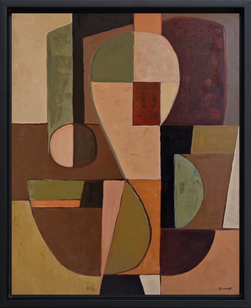Inner Axis | Oil And Acrylic Painting in Paintings by Sophie DUMONT.. Item composed of wood and canvas in minimalism or contemporary style