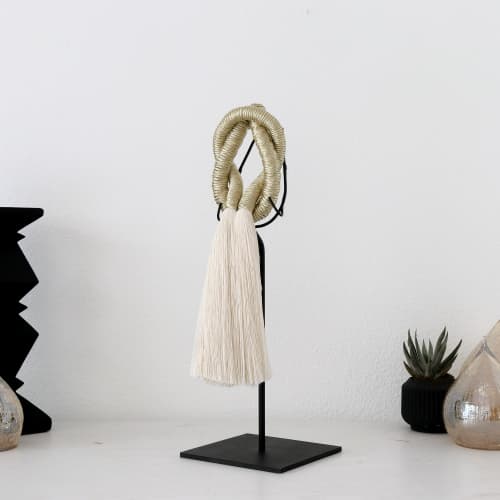 Love Knot Table Sculpture | Sculptures by YASHI DESIGNS. Item composed of cotton and metal in minimalism or mid century modern style