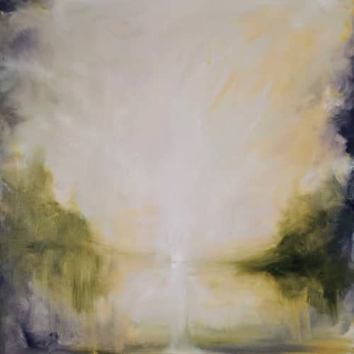 The day I met you - Soft abstract landscape painting | Oil And Acrylic Painting in Paintings by Jennifer Baker Fine Art. Item composed of canvas in contemporary style