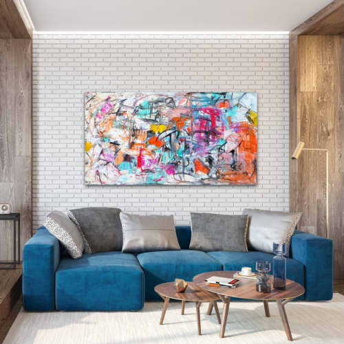 Blended | Oil And Acrylic Painting in Paintings by Shirly Maimom Art. Item composed of canvas in contemporary or art deco style