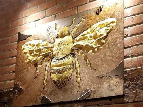 All the Buzz | Wall Sculpture in Wall Hangings by Michael Colemire Designs | Beehive Augusta Tavern in Augusta. Item composed of wood & steel