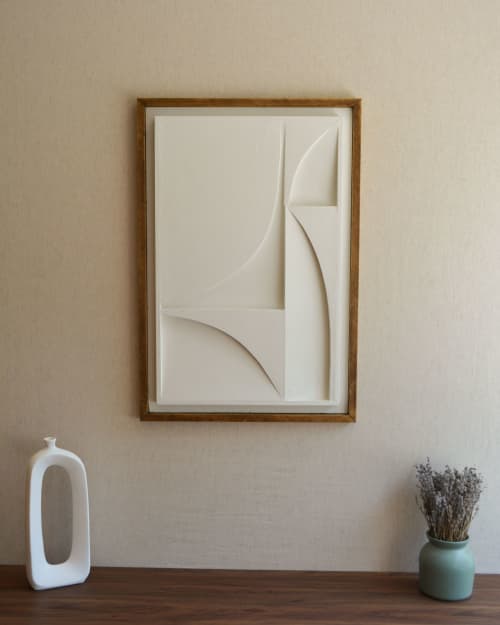 No. 106 Japandi Plaster Wall Relief - Scandinavian Decor | Wall Sculpture in Wall Hangings by Joseph Aurelius