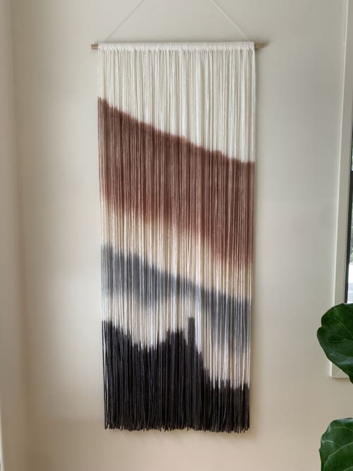 TRINITY Grey Blush Ivory Boho Textile Wall Hanging | Macrame Wall Hanging in Wall Hangings by Wallflowers Hanging Art. Item made of oak wood with wool works with boho & minimalism style