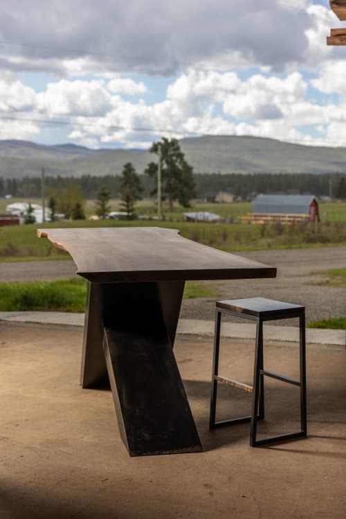 Claro Walnut Live Edge Dining Table | Conference Table | Han | Tables by SAW Live Edge. Item made of walnut