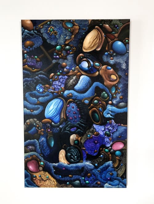 A Patch of Pluckables Where the Tendrils Could Twiddle | Oil And Acrylic Painting in Paintings by Devin Cogger. Item composed of canvas and synthetic