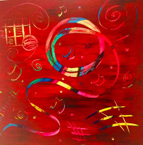 Festive Ribbons | Paintings by Alicent Art