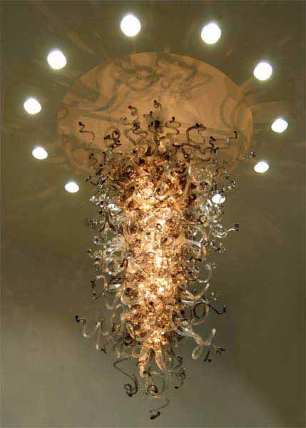 "Kirby 2727" ~ Blown Glass Chandelier | Chandeliers by White Elk's Visions in Glass - Glass Artisan, Marty White Elk Holmes & COO, Jo Pierce