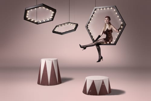 Hexagon | Chandeliers by JSPR. Item composed of aluminum