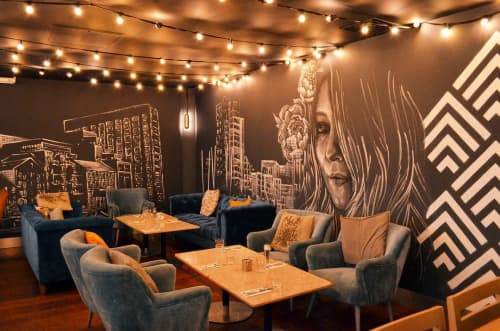 HQ Gastrobar Mural | Murals by KinMx | HQ Gastrobar in Dublin. Item composed of synthetic