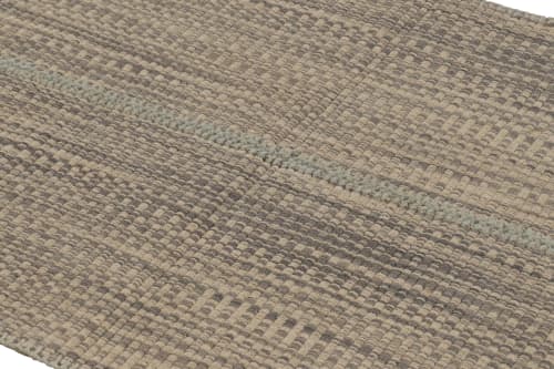 Rug & Kilim's Accent Kilim, Beige and Gray Textural Stripes | Area Rug in Rugs by Rug and Kilim