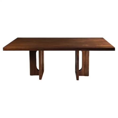 Mr. O Solid Walnut Finish Dining Table | Tables by Aeterna Furniture. Item composed of walnut