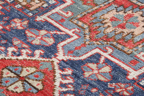 Rug & Kilim’s Tribal Rug in Blue and Red with Primitivist | Area Rug in Rugs by Rug and Kilim