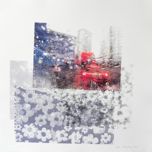 Raindrops V Print from CMYK series | Prints by Sara J Beazley. Item composed of paper
