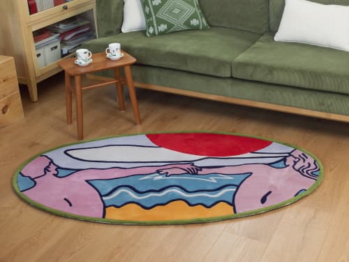 In Previous Epics | Small Rug in Rugs by Tuft Love Studio. Item composed of cotton & fiber