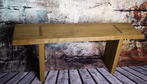 Acadia Bench in American White Oak | Benches & Ottomans by Wolfkill Woodwork. Item composed of oak wood
