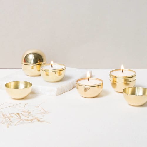 Sphere Travel Candles Set of 4 | Candle Holder in Decorative Objects by The Collective