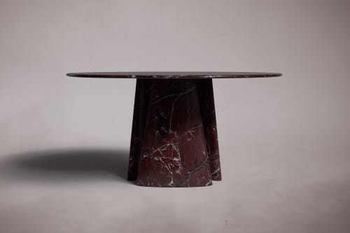 Round Marble Dining Table | Tables by HamamDecor LLC. Item made of marble works with mediterranean & modern style