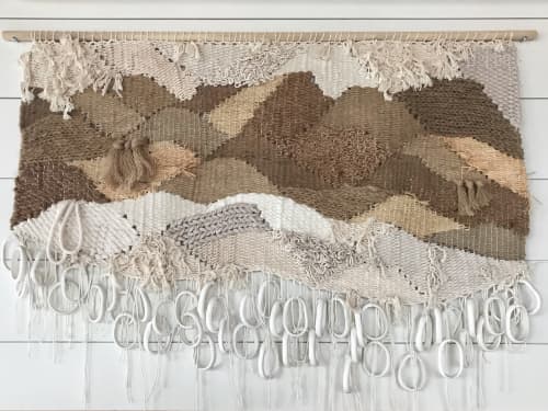 Weaving with Natural Fibers and Plaster Sculptural pieces | Macrame Wall Hanging in Wall Hangings by Emily Barton Design. Item made of cotton with fiber