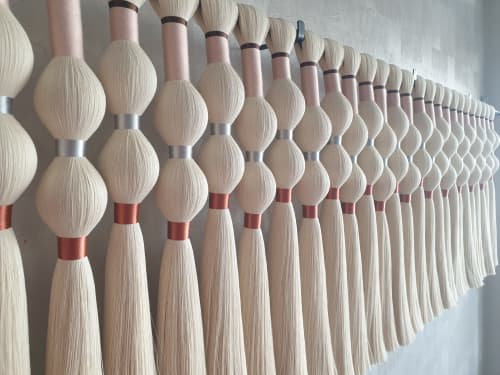 Handcrafted Boho Macrame Wall Hangings | Wall Hangings by Sarmal Design. Item composed of cotton and copper in boho or minimalism style
