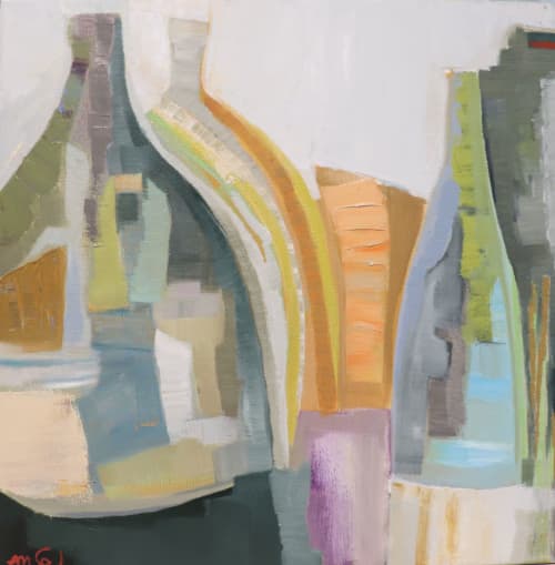 Vessels | Oil And Acrylic Painting in Paintings by Cécile Ganne. Item composed of canvas