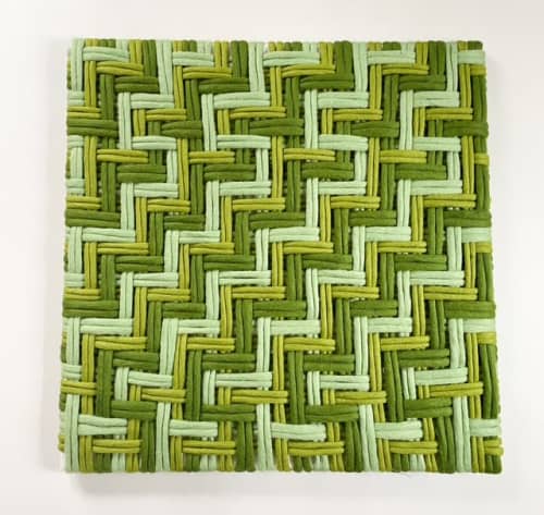 Modern Retro Inspired Fiber Art | Tapestry in Wall Hangings by Courtney Cosgriff. Item made of wool with fiber works with contemporary & eclectic & maximalism style
