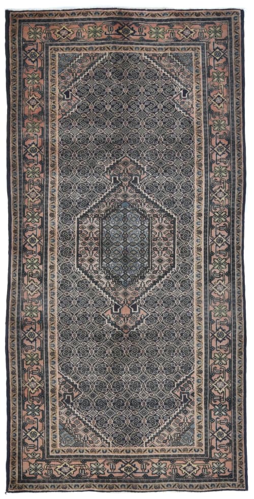 Semi Antique Plum Traditional 5X10 Ardabil Persian Rug | Runner Rug in Rugs by Magic Rugs. Item composed of cotton