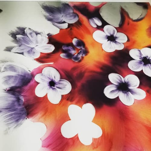 Glass Milkweed Flower | Oil And Acrylic Painting in Paintings by Cara Enteles Studio. Item composed of glass and synthetic