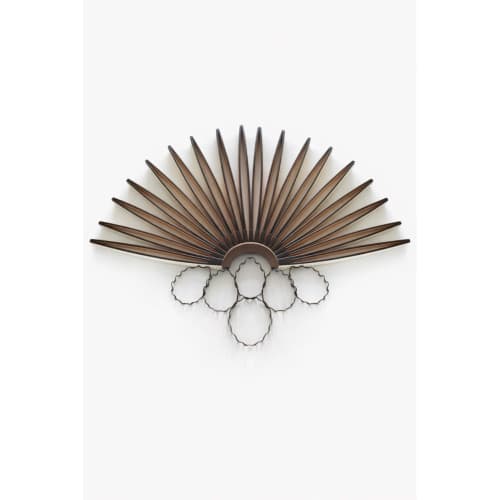 'Resonant Halo' | Sculptures by Sangeeta Sagar. Item made of wood with metal works with contemporary & art deco style