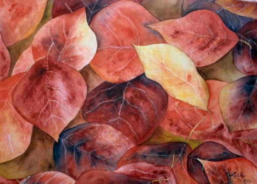 Autumn layers | Watercolor Painting in Paintings by Laila Vazquez. Item made of paper works with boho & contemporary style