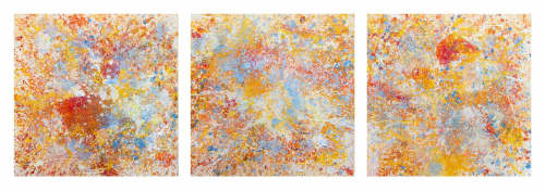 Sunshine 1-3 | Oil And Acrylic Painting in Paintings by Jill Krutick. Item made of canvas with synthetic