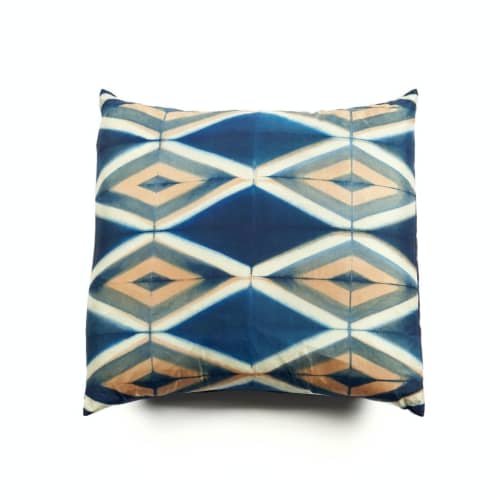 Tisa Indigo Silk Pillow | Pillows by Studio Variously. Item composed of cotton