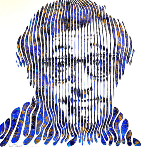 Woody Allen | Oil And Acrylic Painting in Paintings by Virginie SCHROEDER | Los Angeles in Los Angeles. Item made of canvas with synthetic