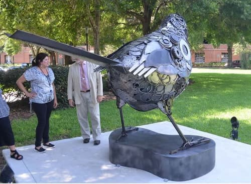Dream Sparrow | Public Sculptures by Donald Gialanella | Orange County Administration Center in Orlando. Item composed of copper