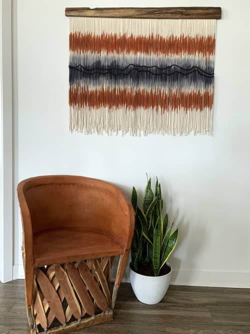 The Plateau At Dusk Macrame Wall Hanging / Fiber Art | Tapestry in Wall Hangings by Jay Durán @ J. Durán Art + Home | Dallas in Dallas. Item made of wood with cotton