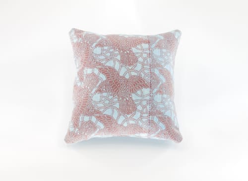 Antique Japanese Boro Indigo Natural Dye Bird Pillow | Pillows by Peace & Thread. Item composed of cotton compatible with boho and japandi style