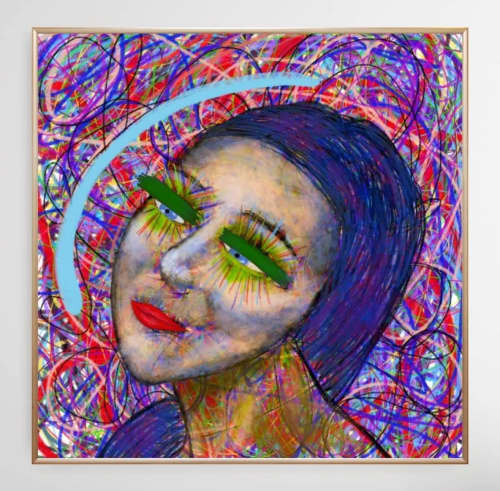 Mona Lisa Smile | Prints by Soulscape Fine Art + Design by Lauren Dickinson. Item made of canvas with paper