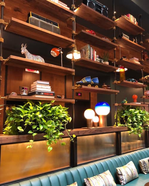 Loft Shelving System | Storage by Amuneal | Moxy NYC Downtown in New York. Item composed of wood